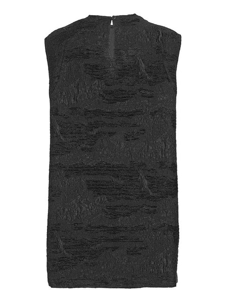 Dart Sleeveless Dress - Fishes Black