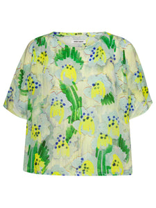 Frown Silk Blouse - Spraycan White Green