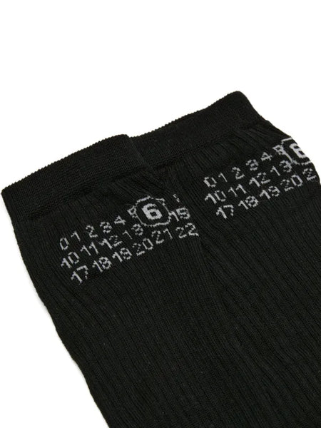 numeric logo ribbed socks