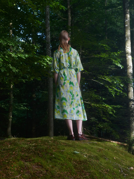Frown Silk Dress - Spraycan White Green