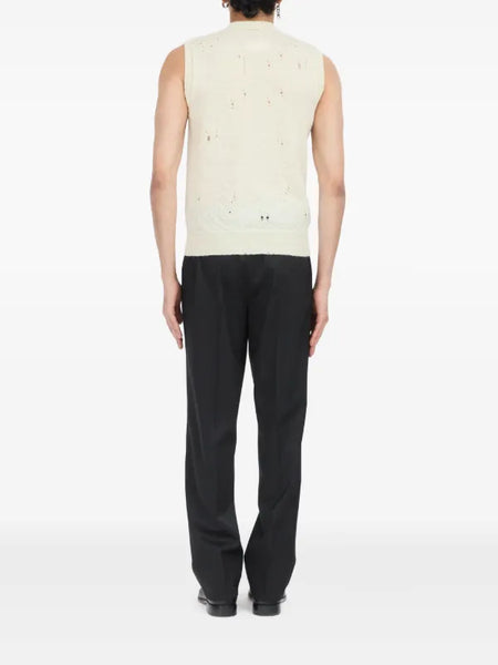 distressed sleeveless top