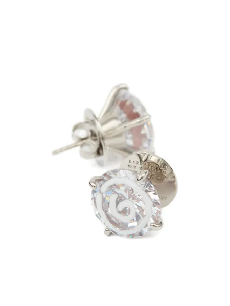 swirl heart-patterned stud earrings
