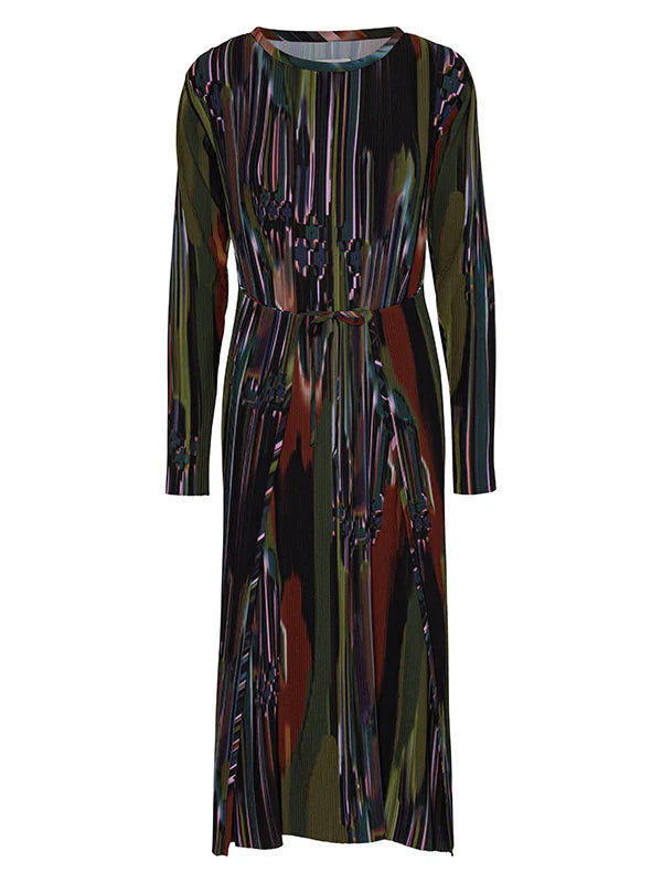 KNIGHT PLISSE DRESS - DARK TETRIS DRIPS