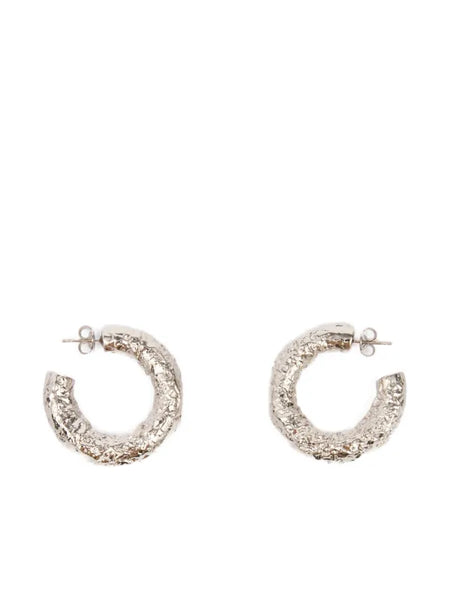 tinfoil-textured hoop earrings