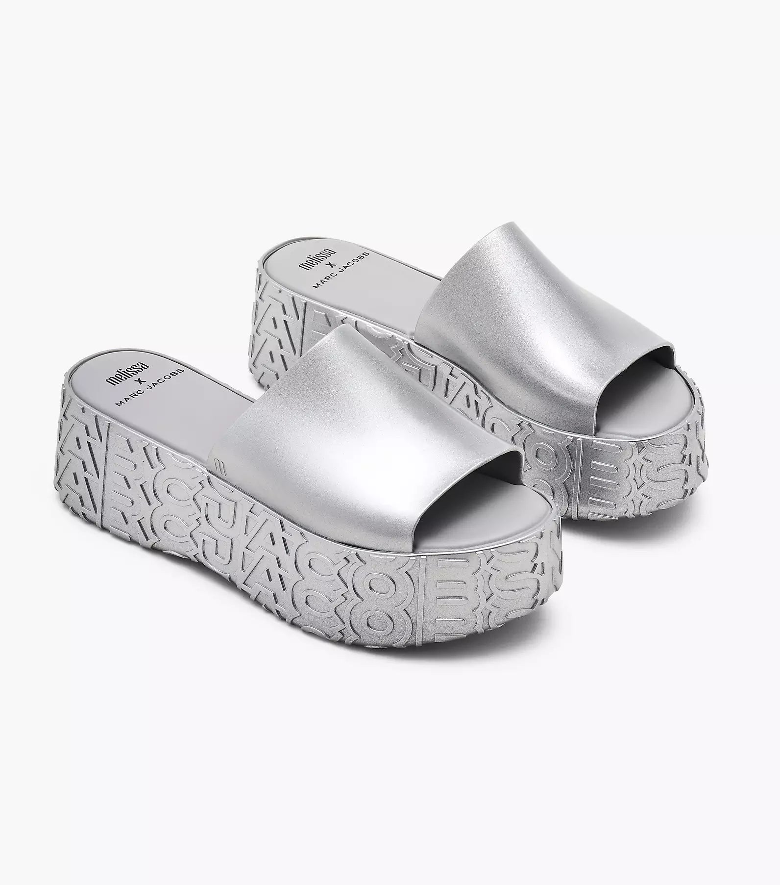 関税送料込【MELISSA X MARC JACOBS】ロゴ スライド厚底サンダル 関税送料込【MELISSA X MARC JACOBS】ロゴ スライド厚底サンダル