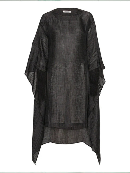 Uncut Silk Dress - Black