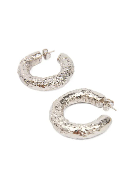 tinfoil-textured hoop earrings