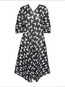 Wrist Plisse Dress - Black White Jazzhands