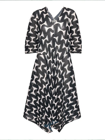 Wrist Plisse Dress - Black White Jazzhands