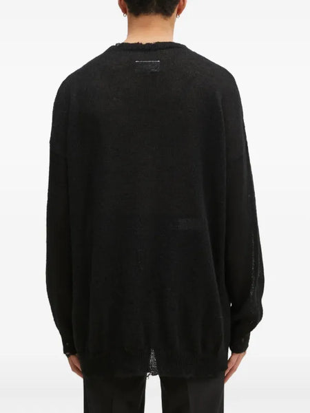 distressed-effect sweater