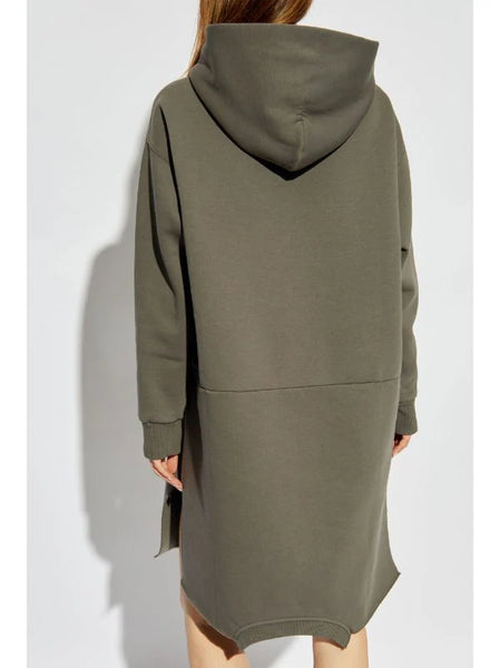 logo-print hooded dress