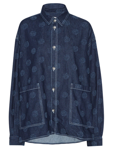 Big Denim Shirt - Needle Punch Dots