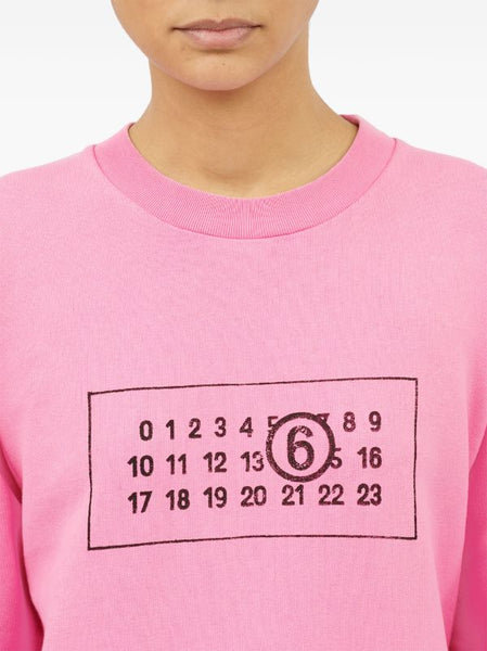 numbers-motif cotton sweatshirt