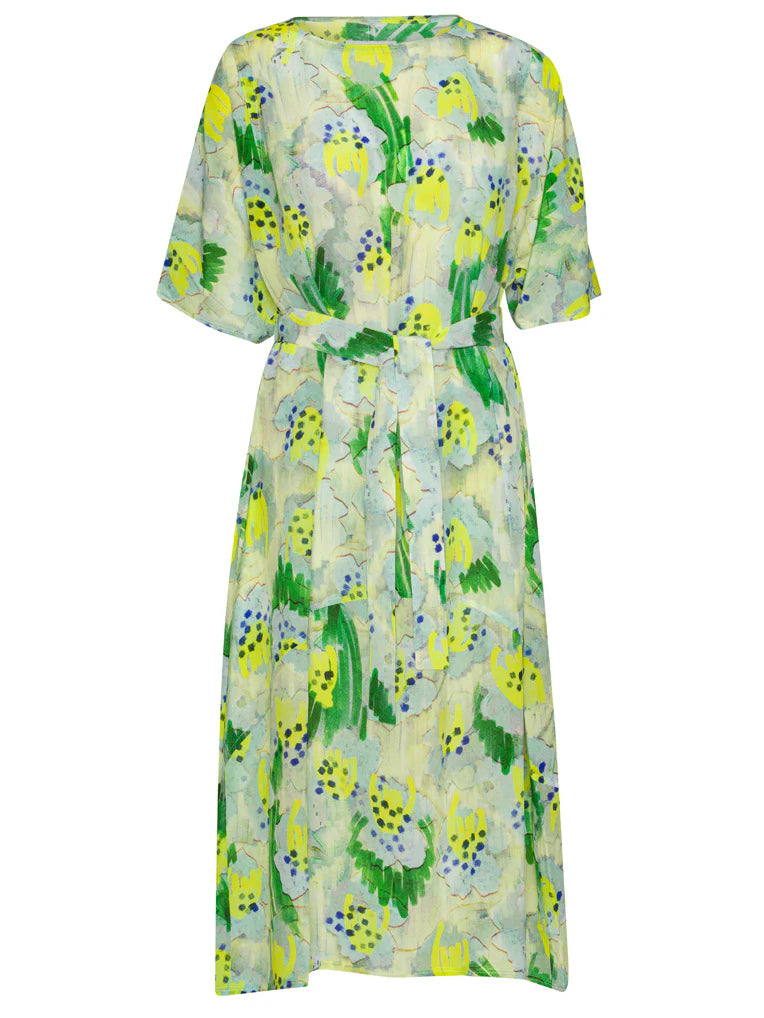 Frown Silk Dress - Spraycan White Green