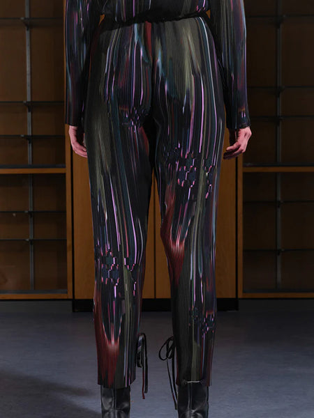 KNIGHT PLISSE PANTS - DARK TETRIS DRIPS