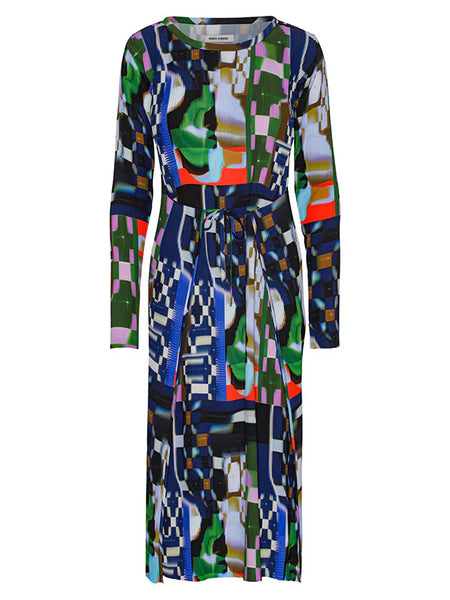 KNIGHT PLISSE DRESS - KALEIDOSCOPE TETRIS