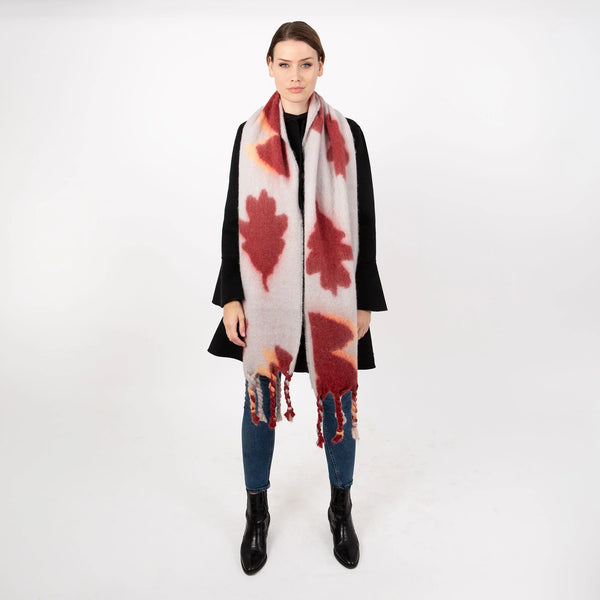 Abstract Blanket Scarf with Tassels