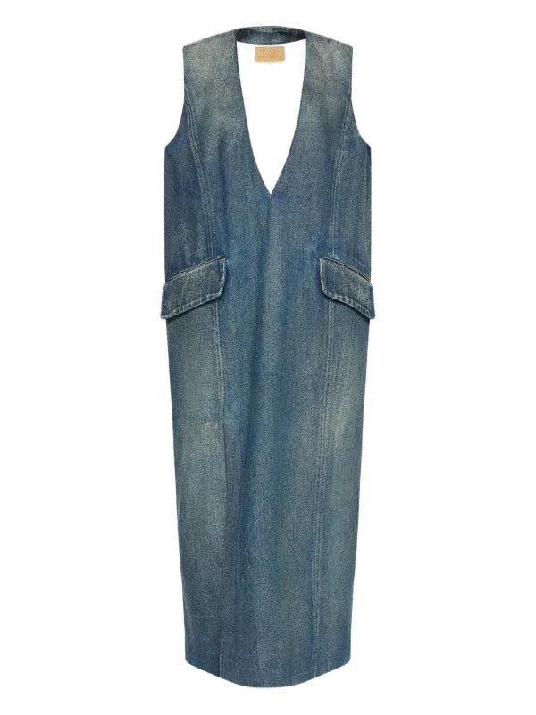 denim maxi dress