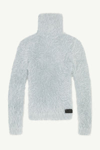 Faux fur turtleneck sweater