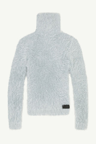 Faux fur turtleneck sweater