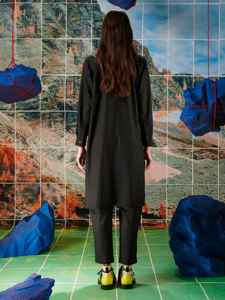 String Dress - Tropical Black