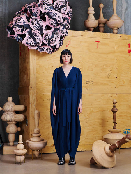 Cherry Plisse Kaftan - Dress Blues