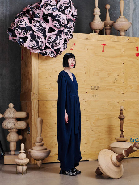 Cherry Plisse Kaftan - Dress Blues
