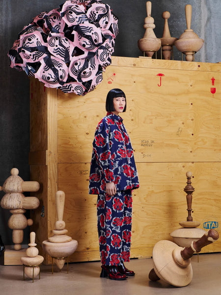 Love You Blouse - Red Navy Birdy