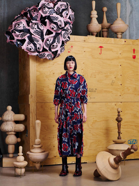 Love You Dress - Red Navy Birdy