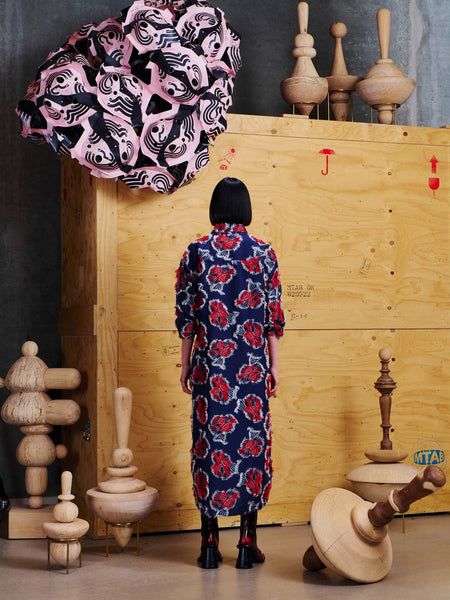 Love You Dress - Red Navy Birdy