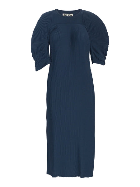 Lupu Plisse Dress - Dress Blues