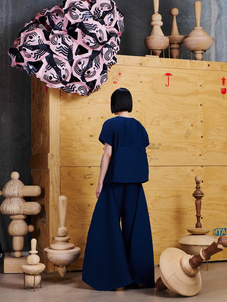 Thumb Plisse Blouse - Dress Blues