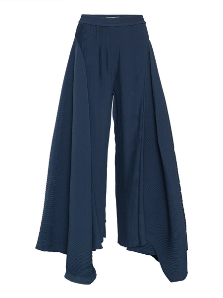 Wrist Plisse Pants - Dress Blue