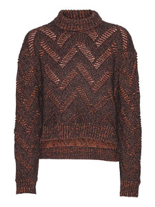 Flat Knitted Sweater - Flat Brown