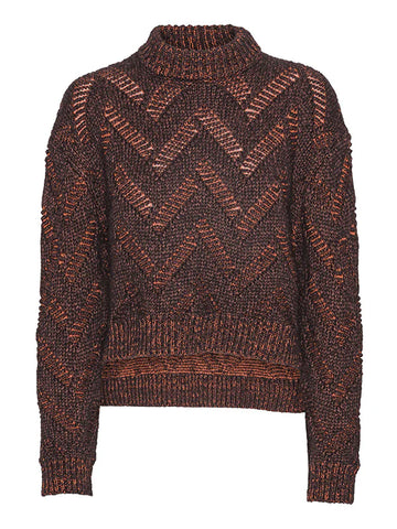 Flat Knitted Sweater - Flat Brown