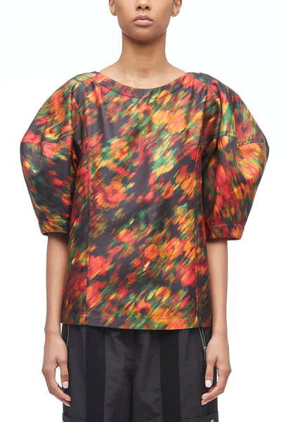 Flowers In Motion Cotton Canvas Top