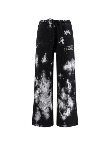 paint-splatter track pants