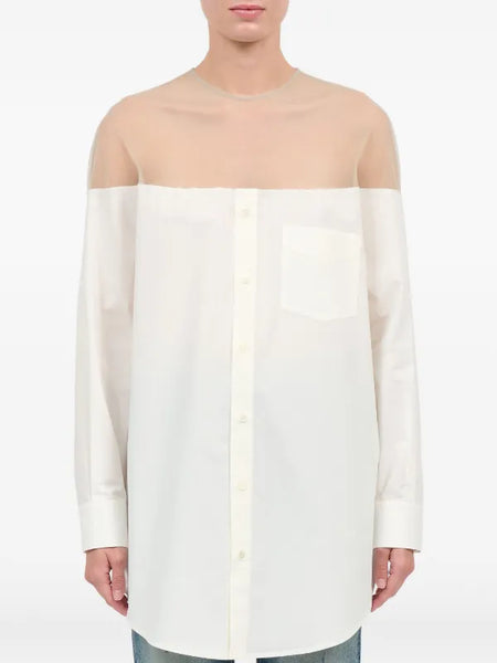 high-cut cotton shirt
