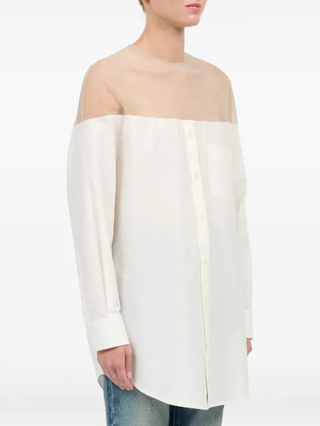 high-cut cotton shirt