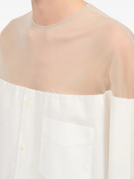high-cut cotton shirt