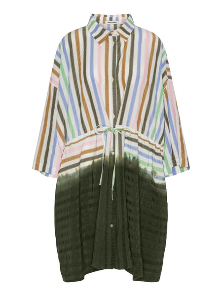 Gather Dress - DipDye Stripes