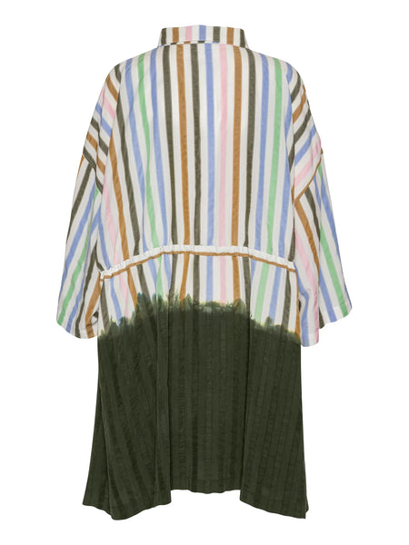 Gather Dress - DipDye Stripes