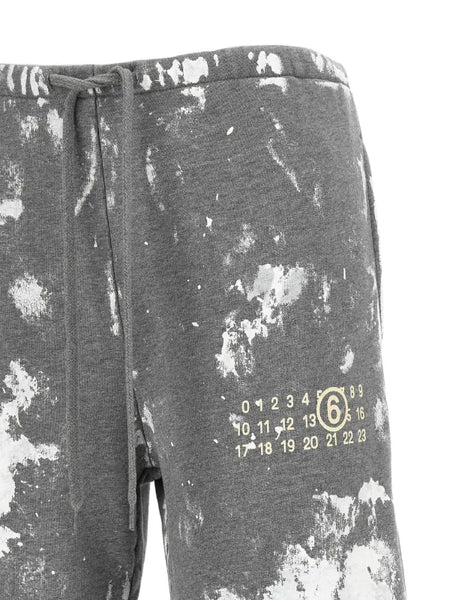 paint-splatter cotton track pants