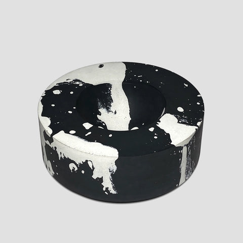 Small Splatter Concrete Bowl - Black/White
