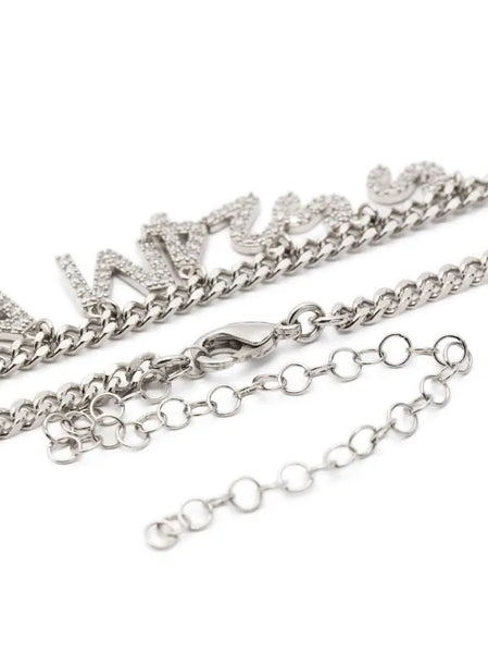logo-charm chain-link necklace