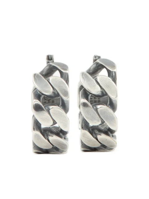 chain-link hoop earrings