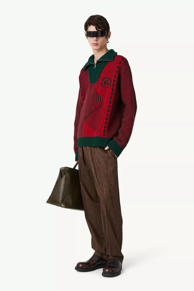 half-zip knit jumper