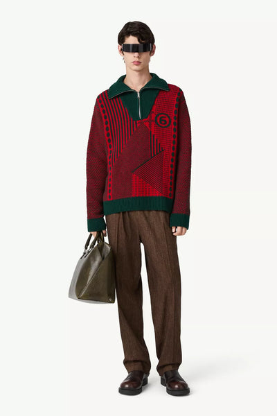 half-zip knit jumper