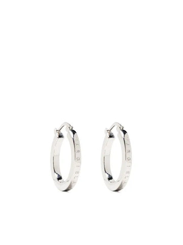 logo-engraved hoop earrings
