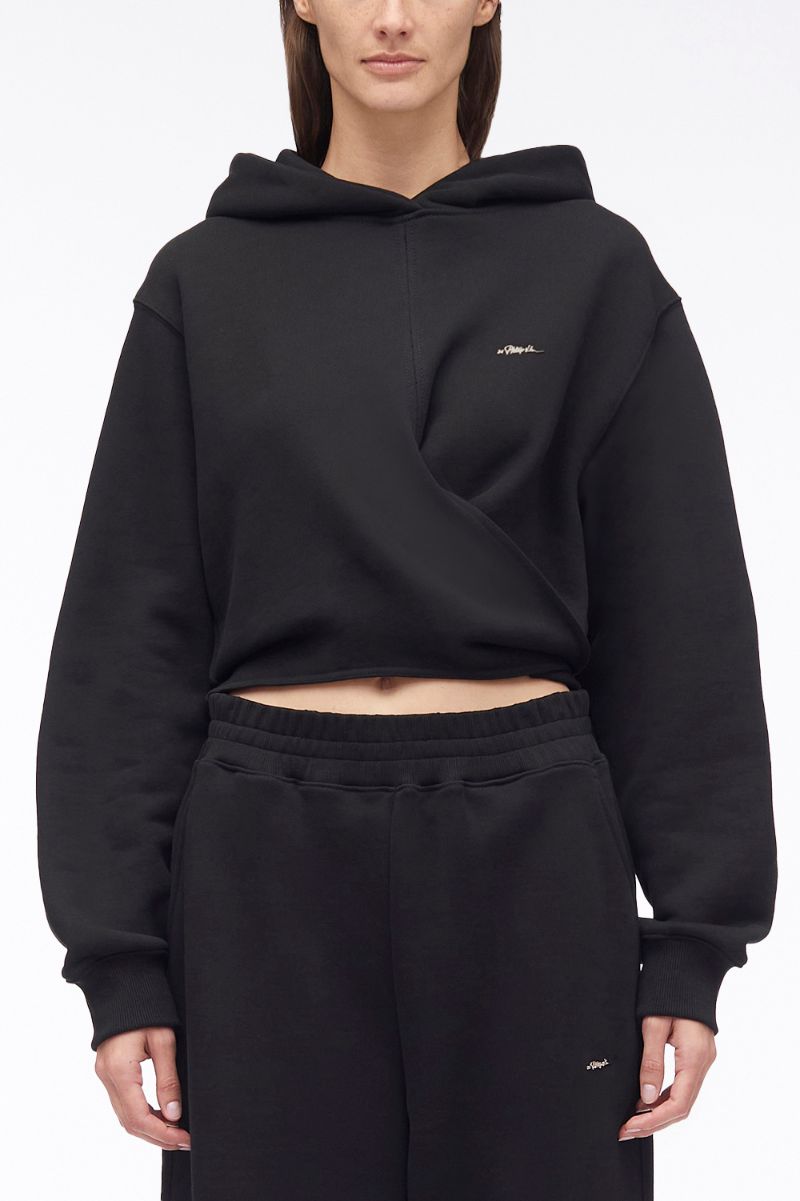 Compact French Terry Front Wrap Hoodie